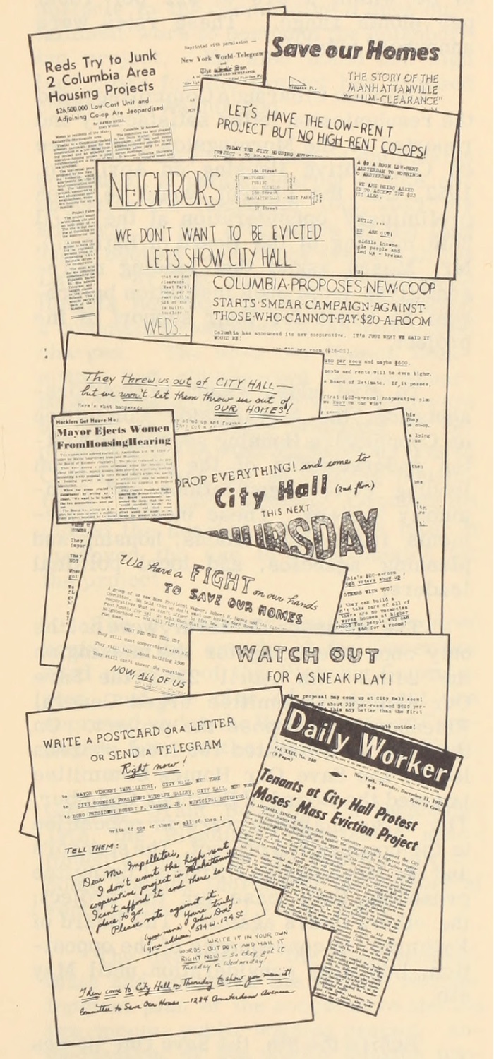 Collage of flyers from the Daily Worker