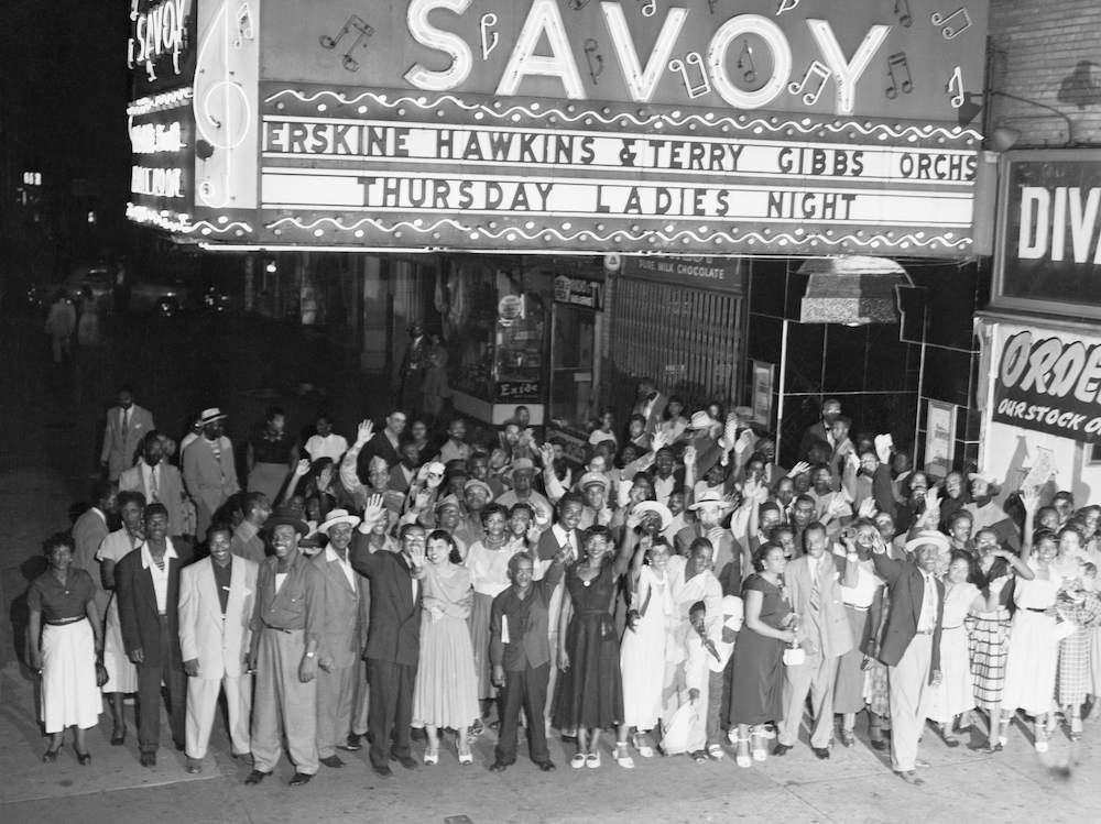 Crowd Outside The Savoy In 1952